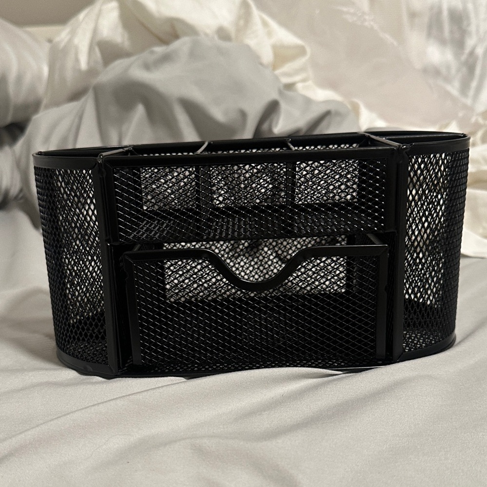 Black Mesh Desk Organizer